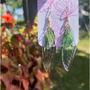 Green Butterfly Wing dangles